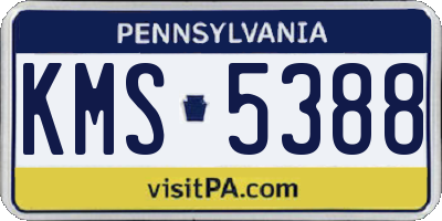 PA license plate KMS5388