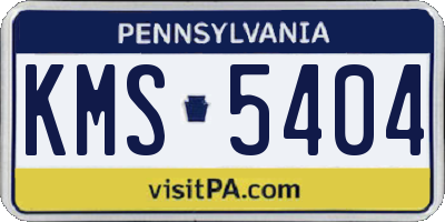 PA license plate KMS5404