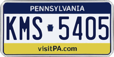 PA license plate KMS5405
