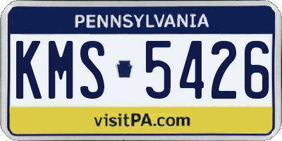 PA license plate KMS5426