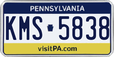 PA license plate KMS5838
