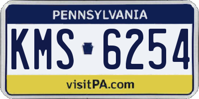 PA license plate KMS6254