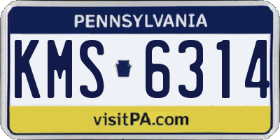 PA license plate KMS6314