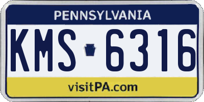 PA license plate KMS6316