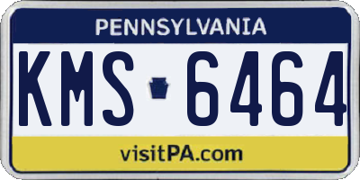 PA license plate KMS6464