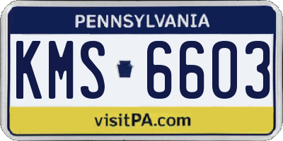 PA license plate KMS6603