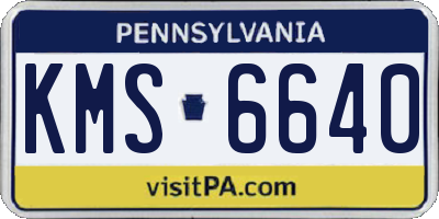 PA license plate KMS6640