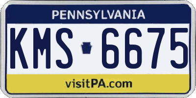 PA license plate KMS6675