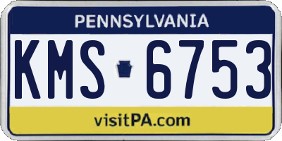PA license plate KMS6753