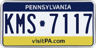 PA license plate KMS7117