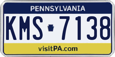 PA license plate KMS7138