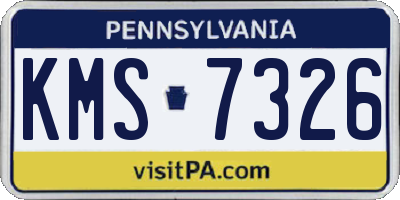 PA license plate KMS7326
