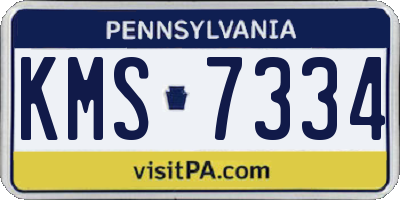 PA license plate KMS7334