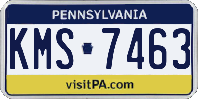 PA license plate KMS7463