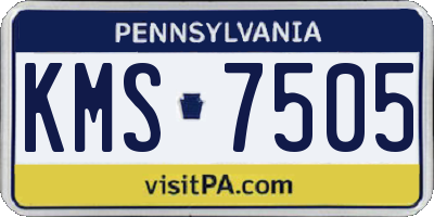 PA license plate KMS7505