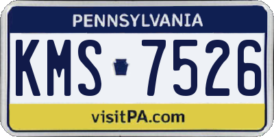 PA license plate KMS7526