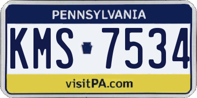 PA license plate KMS7534