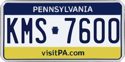 PA license plate KMS7600