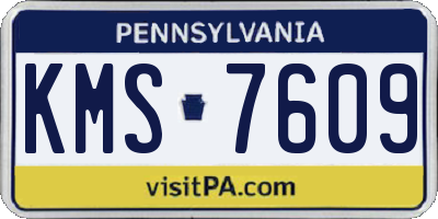 PA license plate KMS7609