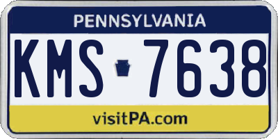 PA license plate KMS7638