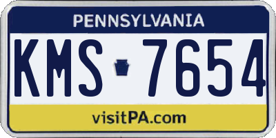 PA license plate KMS7654