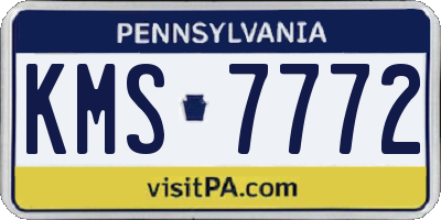 PA license plate KMS7772