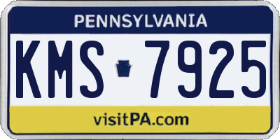 PA license plate KMS7925
