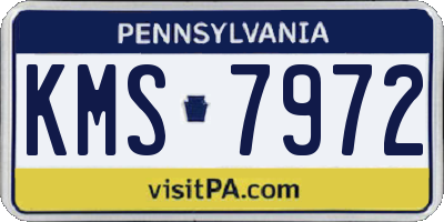 PA license plate KMS7972