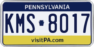 PA license plate KMS8017