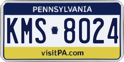 PA license plate KMS8024