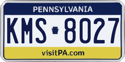 PA license plate KMS8027