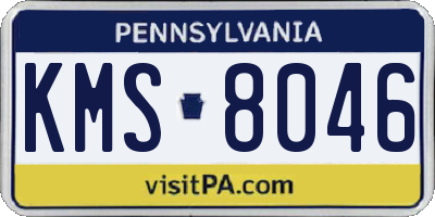 PA license plate KMS8046