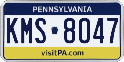 PA license plate KMS8047