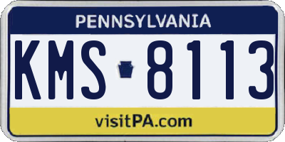 PA license plate KMS8113