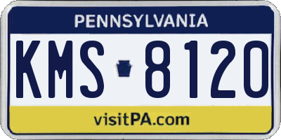 PA license plate KMS8120