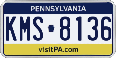 PA license plate KMS8136