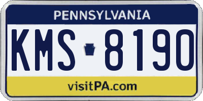 PA license plate KMS8190