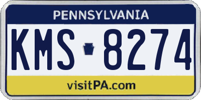 PA license plate KMS8274