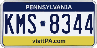 PA license plate KMS8344