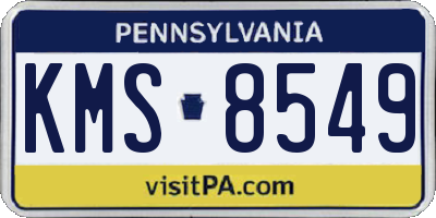 PA license plate KMS8549