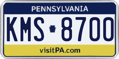 PA license plate KMS8700