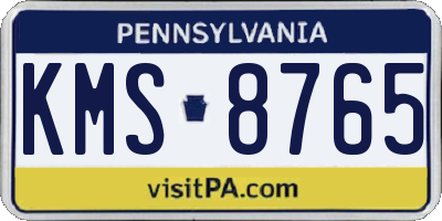 PA license plate KMS8765