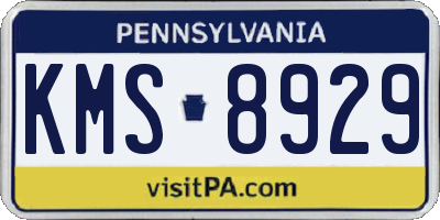 PA license plate KMS8929