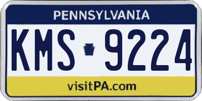 PA license plate KMS9224