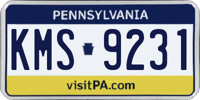 PA license plate KMS9231