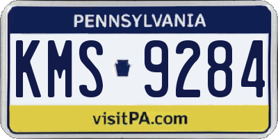 PA license plate KMS9284