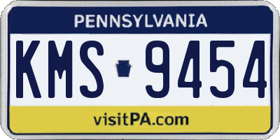PA license plate KMS9454