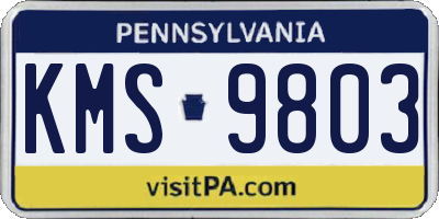 PA license plate KMS9803