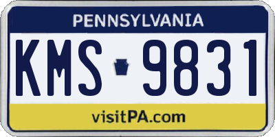 PA license plate KMS9831