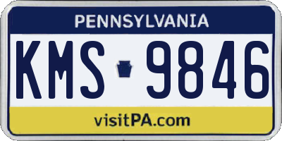 PA license plate KMS9846